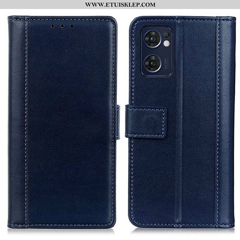 Etui Folio do Oppo Find X5 Lite Kolorowa Wersja Skóry Dwoinowej